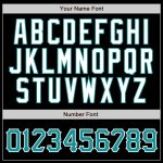 Custom Authentic Baseball Jersey with Personalized Team Name and Number - Black Teal Pinstripe Design Personalized Black