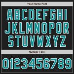 Personalized Black Teal Pinstripe Baseball Jersey for Men and Women Personalized Black Teal Pinstripe Teal-White Baseball