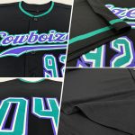 Custom Black Teal Purple Baseball Jersey - Personalized Sports Apparel Personalized Black Teal-Purple Baseball Jersey