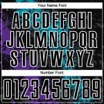 Custom Soccer Uniform Jersey with Personalized Name and Number - Black Teal-Purple Dripping Splatter Art Design Personalized