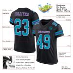Personalized Black Teal Purple Football Jersey for Men and Women - Custom Team Apparel Personalized Black Teal-Purple Mesh