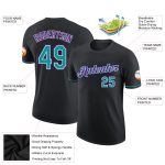 Personalized Performance T-Shirt in Black Teal-Purple for Men and Women Personalized Black Teal-Purple Performance T-Shirt