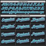 Personalized Black Teal Purple Baseball Jersey with Raglan Sleeves for Men and Women Personalized Black Teal-Purple Raglan