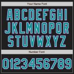 Personalized Black Teal Purple Baseball Jersey with Raglan Sleeves for Men and Women Personalized Black Teal-Purple Raglan