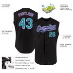 Personalized Black Teal Purple Baseball Jersey for Men and Women, Sleeveless Design Personalized Black Teal-Purple Sleeveless