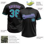 Personalized Unisex Softball Jersey in Black Teal-Purple - Two-Button Design, Soft and Comfortable Fit Personalized Black