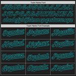 Personalized Black Teal Baseball Jersey with Raglan Sleeves for Men and Women Personalized Black Teal Raglan Sleeves Baseball