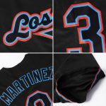 Custom Name Number Authentic Baseball Jersey - Personalized Black Teal Red Team Jersey Personalized Black Teal-Red Authentic