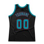 Custom Black Teal-Red Throwback Basketball Jersey - Personalized Sports Apparel Personalized Black Teal-Red Throwback Basketball