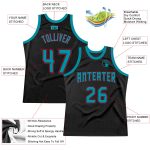 Custom Black Teal-Red Throwback Basketball Jersey - Personalized Sports Apparel Personalized Black Teal-Red Throwback Basketball