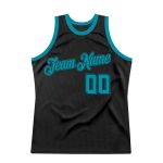 Personalized Teal Black Throwback Basketball Jersey for Men and Women Personalized Black Teal Throwback Basketball Jersey