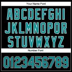 Personalized 3D Curve Baseball Jersey - Black Teal White Design Personalized Black Teal-White 3D Curve Solid Baseball Jersey