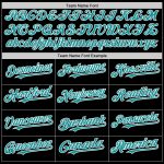 Personalized 3D Gradient Twinkle Star Baseball Jersey - Black Teal White Personalized Black Teal-White 3D Gradient Style