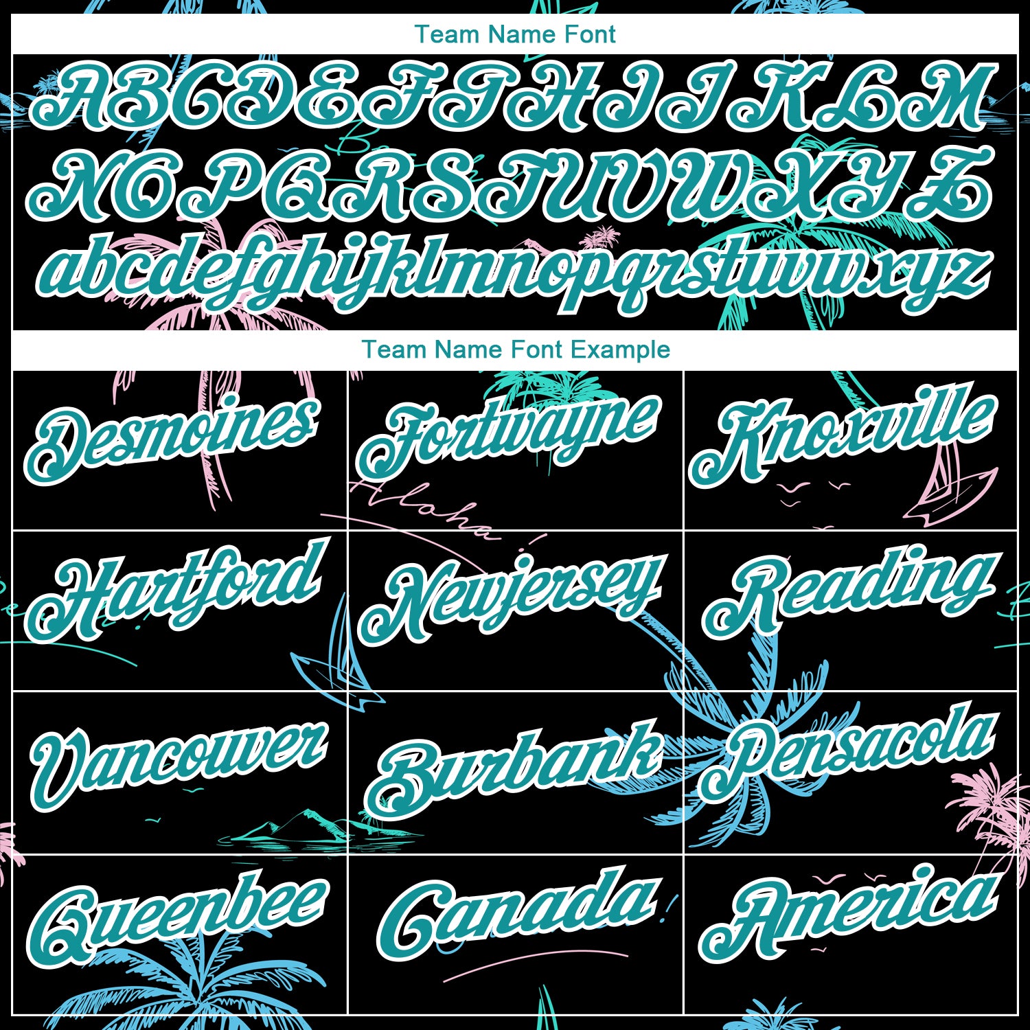 Personalized 3D Hawaii Palm Trees Golf Polo Shirt in Black Teal-White Performance Fabric Personalized Black Teal-White 3D - Image 4