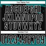Custom Abstract Fragment Soccer Jersey with Personalized Name and Number - Black Teal-White Design Personalized Black Teal-White
