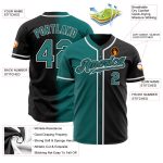 Custom Name and Number Personalized Black Teal White Baseball Jersey - Authentic Gradient Fashion Jersey Personalized Black