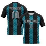 Custom Personalized Volleyball Uniform Jersey Black Teal White Geometric Shape with Custom Name and Number Personalized Black