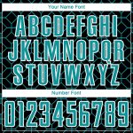 Personalized Geometric Shapes Soccer Jersey - Black Teal-White Sublimation Uniform Personalized Black Teal-White Geometric