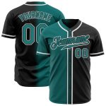Personalized Black Teal White Gradient Baseball Jersey for Men and Women Fashion Personalized Black Teal-White Gradient Fashion