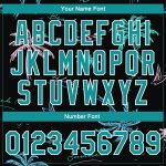 Hawaii Palm Trees 3D Personalized Varsity Letterman Jacket Black Teal White Full-Snap Bomber Personalized Black Teal-White
