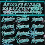 Hawaii Palm Trees 3D Personalized Varsity Letterman Jacket Black Teal White Full-Snap Bomber Personalized Black Teal-White
