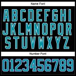 Personalized Hockey Jersey with Black Teal-White Lace Neck Design Personalized Black Teal-White Hockey Lace Neck Jersey