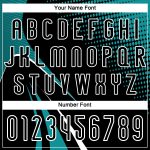Custom Name and Number Volleyball Jersey - Personalized Black Teal-White Lines and Dots Uniform Personalized Black Teal-White