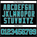 Personalized Black Teal White Throwback Baseball Jersey for Men and Women Personalized Black Teal-White Mesh Throwback Baseball