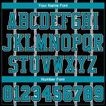 Personalized Basketball Jersey Sublimation Suit - Black Teal White Round Neck Personalized Black Teal-White Round Neck Sublimation