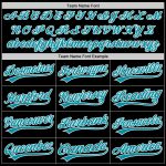 Personalized Black Teal White Throwback Baseball Jersey for Men and Women Personalized Black Teal-White Throwback Baseball