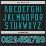 Custom Two-Button Unisex Softball Jersey Personalized with Name and Number - Black Teal-White Personalized Black Teal-White