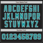 Personalized Two Tone Black Teal White Baseball Jersey for Men Women Personalized Black Teal-White Two Tone Baseball Jersey