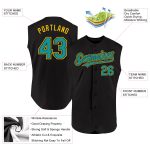 Custom Name Number Black Teal-Yellow Sleeveless Baseball Jersey - Personalized Authentic Team Apparel Personalized Black