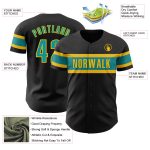 Personalized Black and Teal Yellow Baseball Jersey for Men and Women, Custom Name Available Personalized Black Teal-Yellow