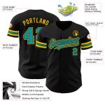 Custom Black Teal Yellow Baseball Jersey for Men and Women - Personalized Sports Apparel Personalized Black Teal-Yellow Baseball