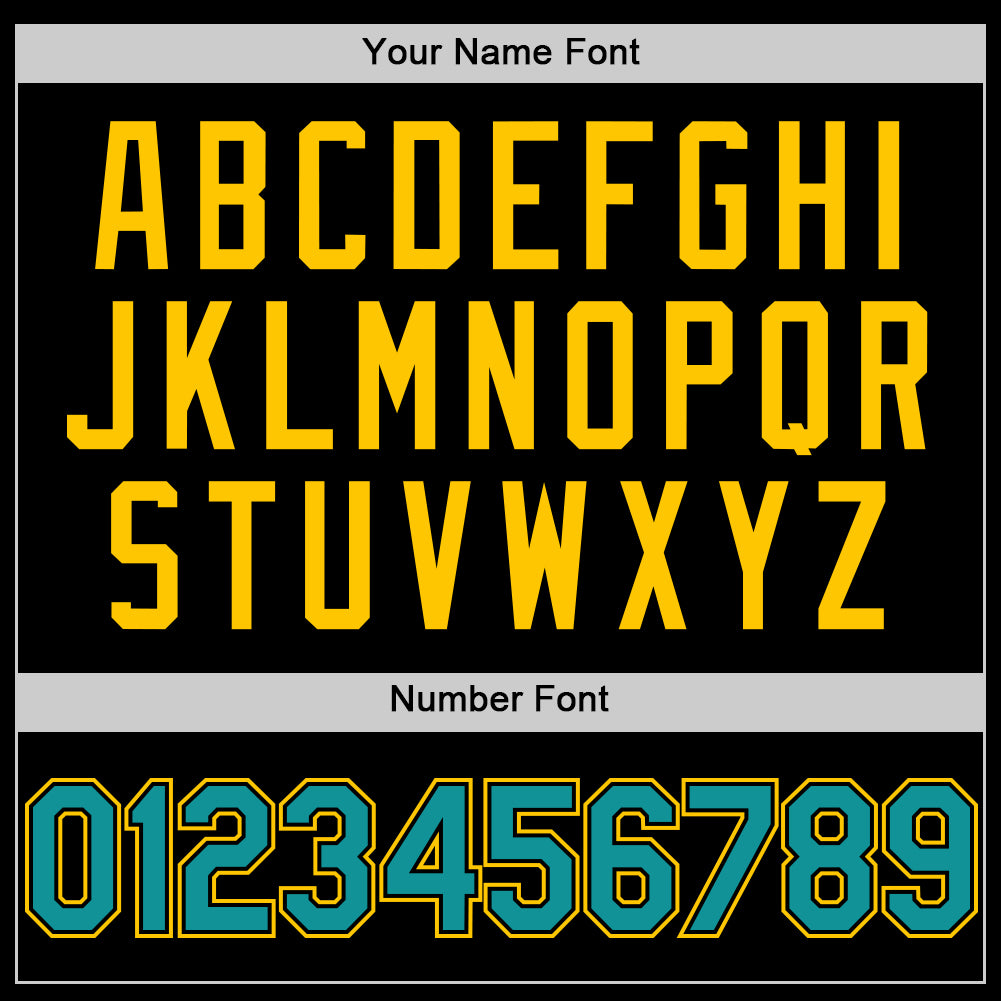 Personalized Black Teal-Yellow Line Authentic Baseball Jersey Team Custom Name and Number Custom Name Number Authentic Baseball Jersey Personalized Black Teal Yellow Line Personalized Black Teal-Yellow Line Authentic - Image 5