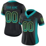 Personalized Football Jersey in Black Teal-Yellow Mesh | Custom Drift Style Personalized Black Teal-Yellow Mesh Drift Fashion