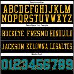 Personalized Football Jersey Black Teal Yellow Mesh Design - Custom Team Apparel Personalized Black Teal-Yellow Mesh Football