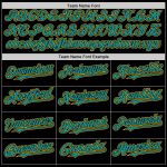 Custom Black Teal-Yellow Mesh Baseball Jersey for Men and Women, Throwback Style Personalized Black Teal-Yellow Mesh Throwback