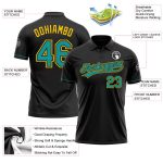 Personalized Vapor Golf Polo Shirt in Black Teal-Yellow for Men - Performance Activewear Personalized Black Teal-Yellow Performance