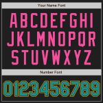 Personalized Black Teal Yellow Pink Baseball Jersey Custom Team Shirt Personalized Black Teal Yellow-Pink Baseball Jersey