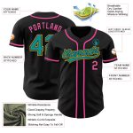 Personalized Black Teal Yellow Pink Baseball Jersey Custom Team Shirt Personalized Black Teal Yellow-Pink Baseball Jersey