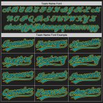 Personalized Black Teal Yellow Pink Baseball Jersey Custom Team Shirt Personalized Black Teal Yellow-Pink Baseball Jersey