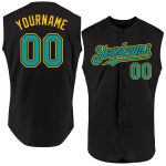 Personalized Baseball Jersey - Black Teal Yellow Sleeveless Design for Custom Team Wear Personalized Black Teal-Yellow Sleeveless