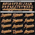 Custom Black Texas Orange Cream Two Tone Bomber Varsity Letterman Jacket Full-Snap Personalized Black Texas Orange-Cream