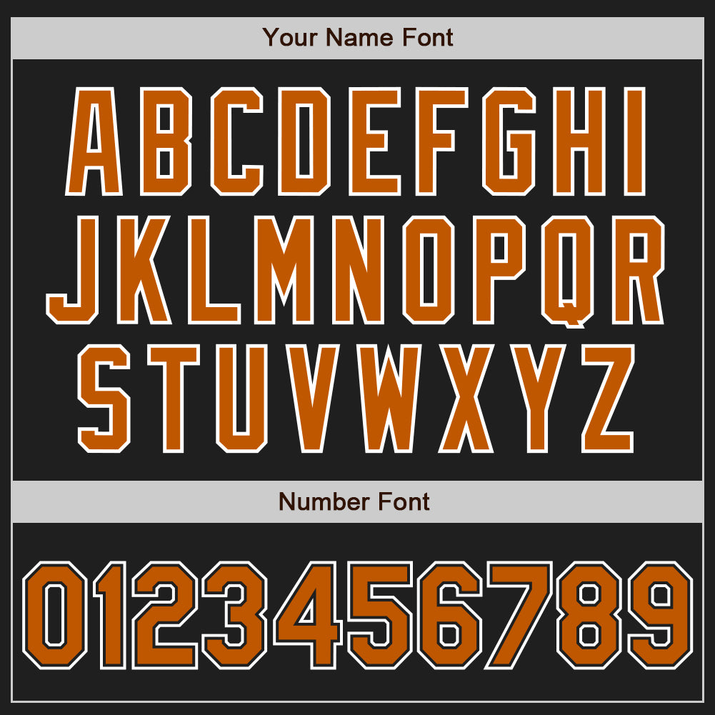 Personalized Texas Baseball Jersey in Black and Orange-White for Adults, Size 2 Personalized Black Texas Orange-White Baseball - Image 5