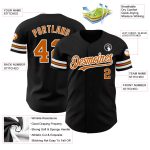 Personalized Texas Baseball Jersey in Black and Orange-White - Custom Size 3 Personalized Black Texas Orange-White Baseball