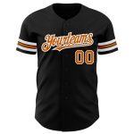 Personalized Texas Baseball Jersey in Black and Orange-White - Custom Size 3 Personalized Black Texas Orange-White Baseball
