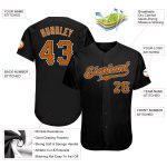 Personalized Texas Orange-White Baseball Jersey - Custom Black Jersey for Sports Fans Personalized Black Texas Orange-White
