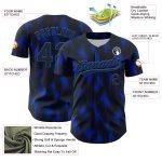 Personalized Black Thunder Blue 3D Baseball Jersey with Halftone Dots Design Personalized Black Thunder Blue 3D Halftone